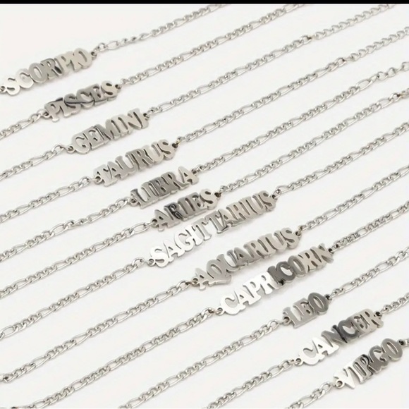 stainless steel zodiac letter pendant bracelets I have all zodiac signs - Picture 2 of 3